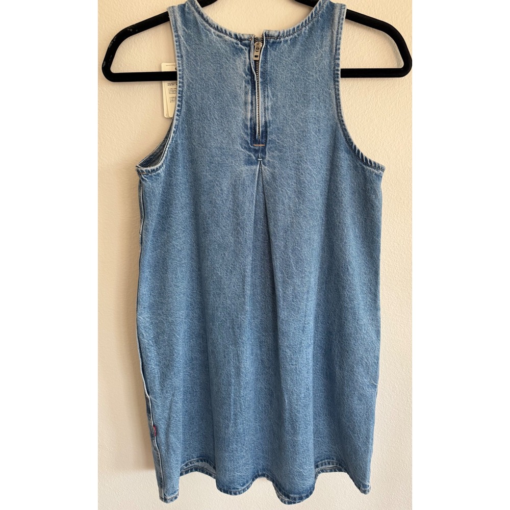 Levi's Women 90s Shift Sleeveless Mini Dress Size XS Blue Denim 90s retro - Picture 3 of 6